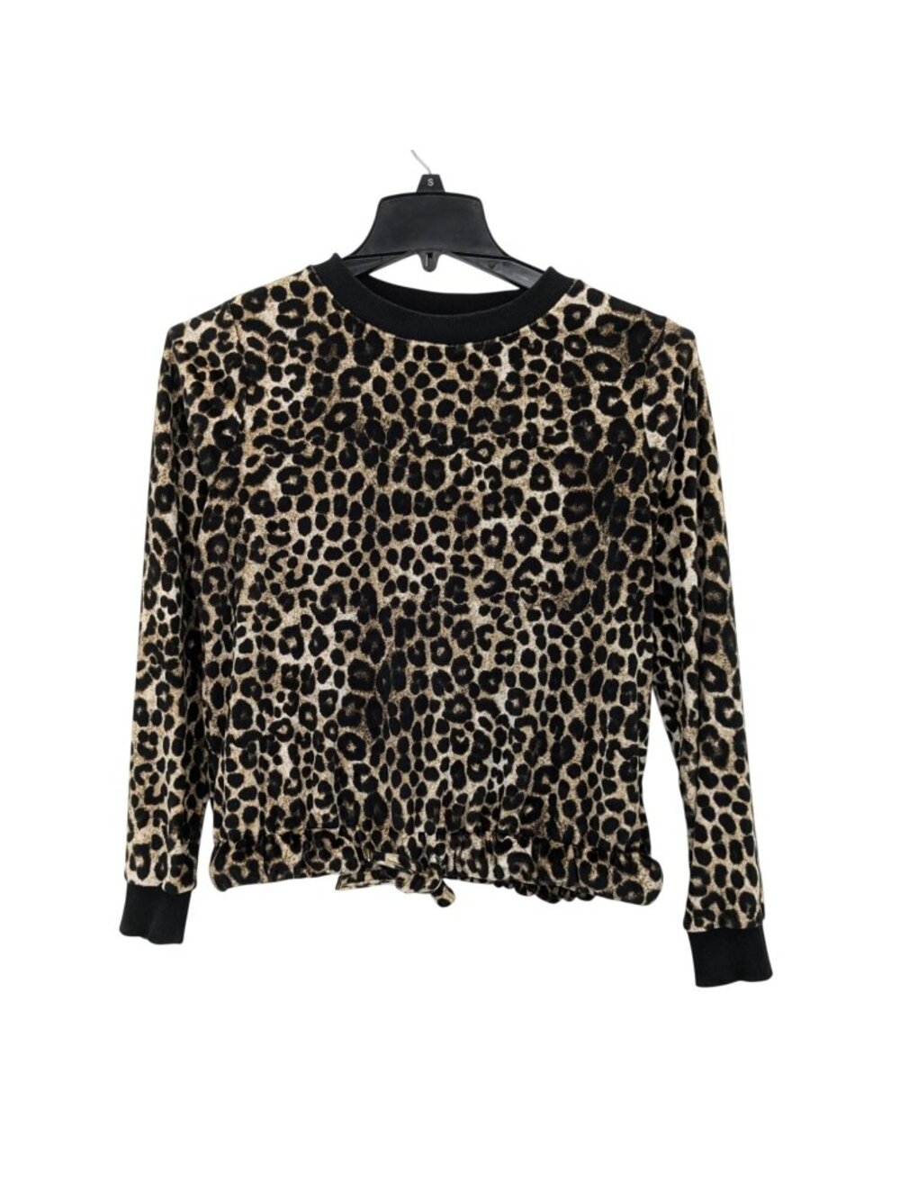 Michael Kors Leopard Print Sweatshirt Cinched Hem Y2K Pullover Streetwear Small